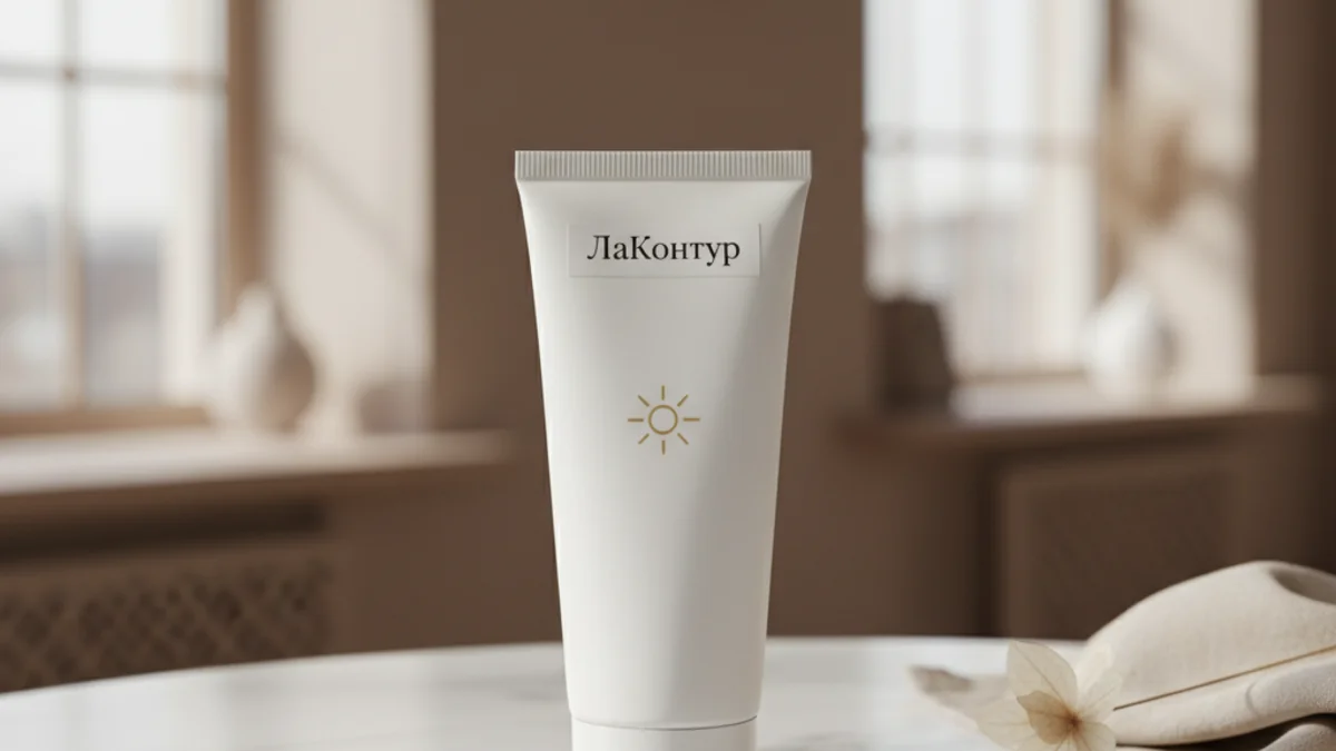 Руки с чистым аппаратным маникюром рядом с флаконом солнцезащитного крема