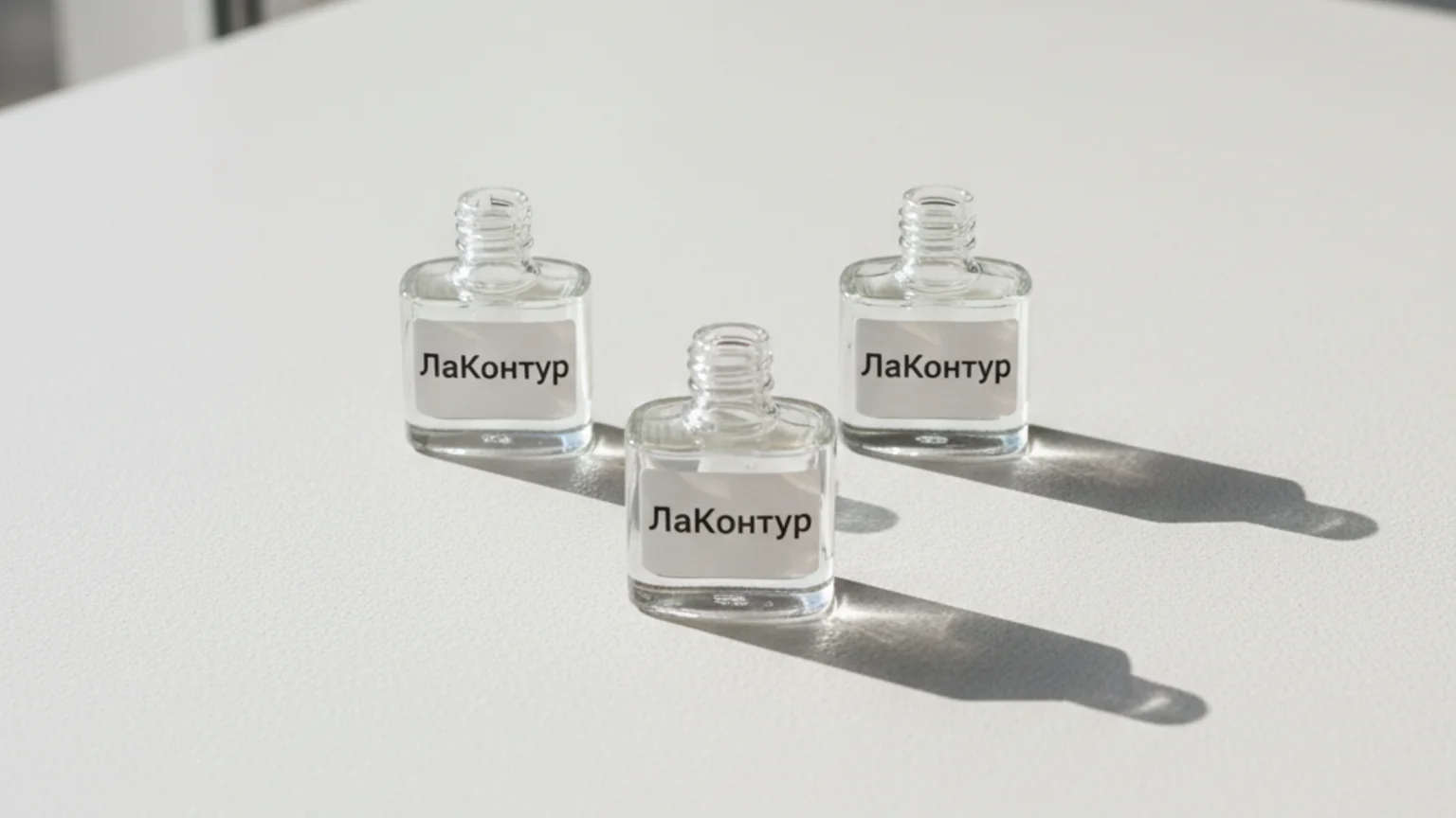 Праймер, база и топ в маникюре Материалы для маникюра: база, цветное покрытие и топ на рабочем столе мастера
